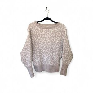 Jessica Simpson Soft Cream & Beige Leopard Pint Sweater